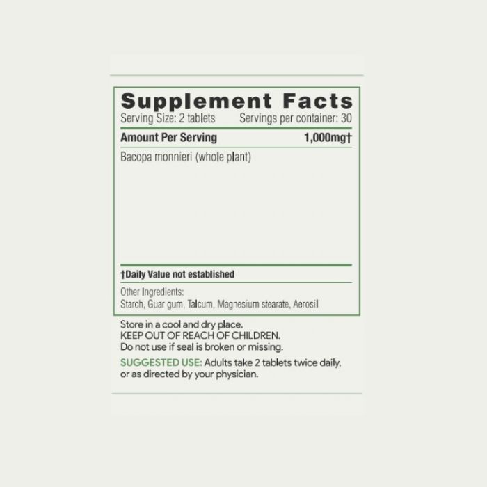 bacopa (brahmi) tablets